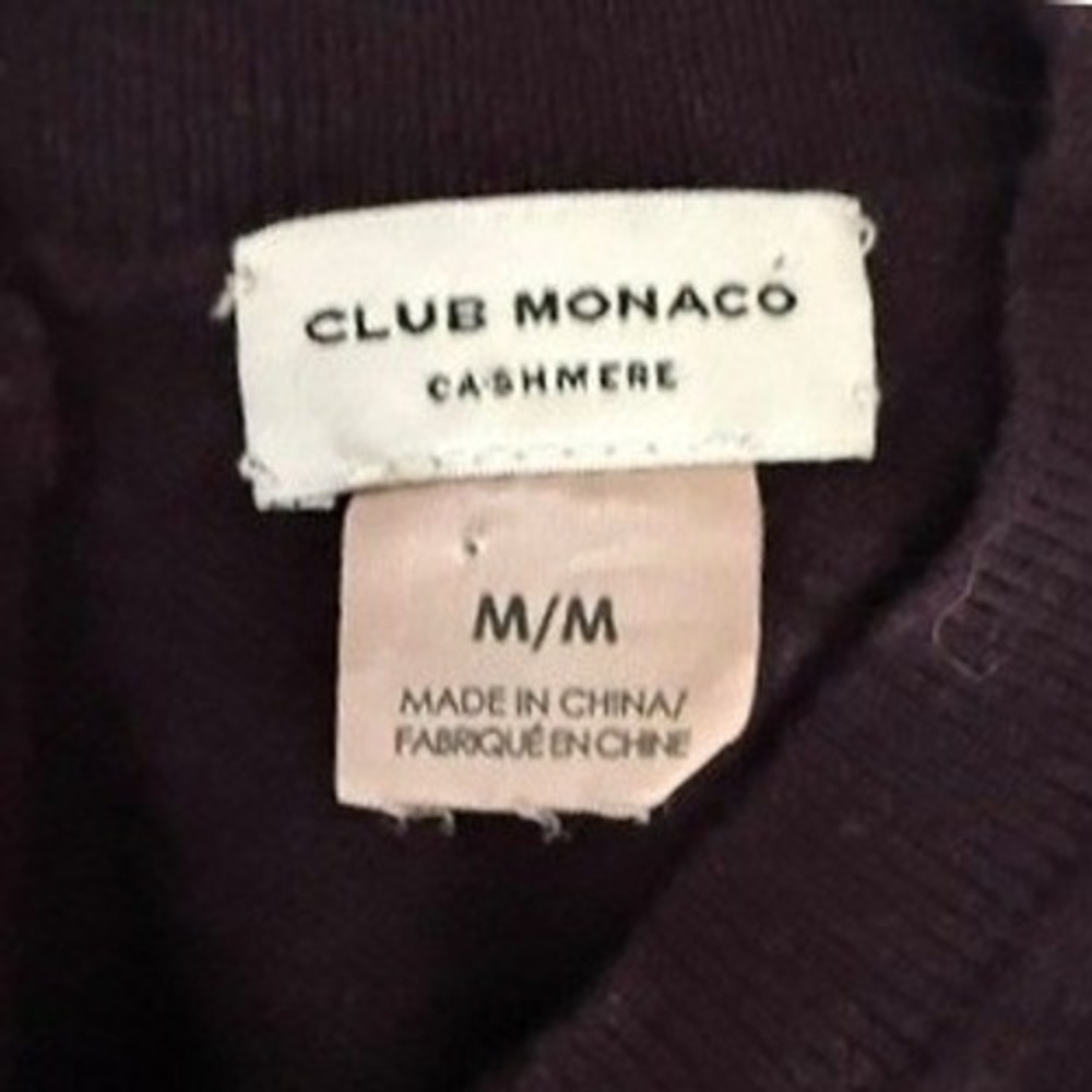 Club Monaco Plum Purple 100% Cashmere Bell Sleeve Button Back Sweater Womens Med - Picture 4 of 10